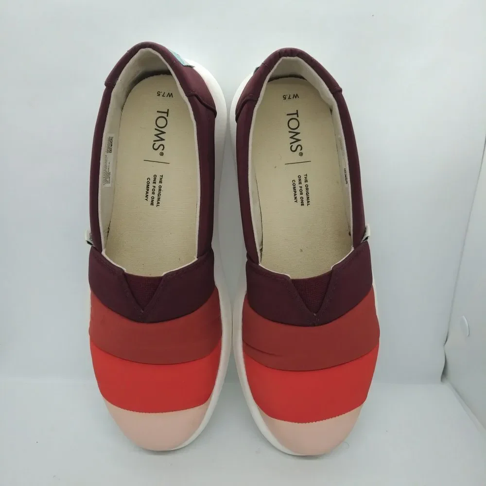 Toms Alpargata Mallow Damen Slip On Shoes‎ Women's Size 7.5 Red Toms Colorful